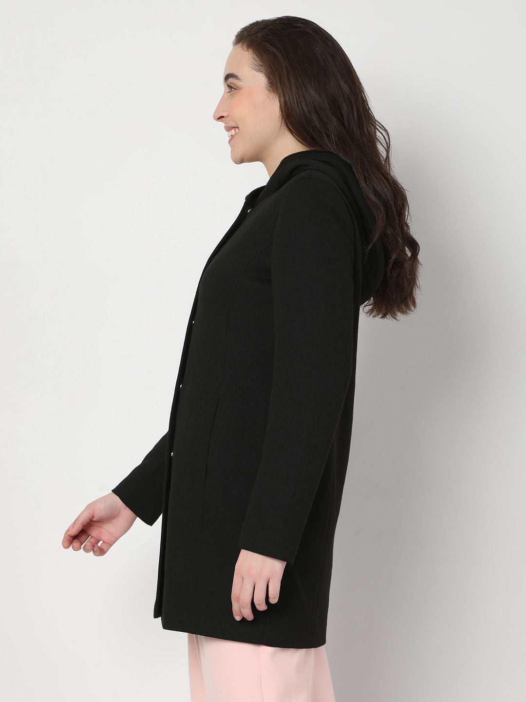 Black Long Hooded Jacket