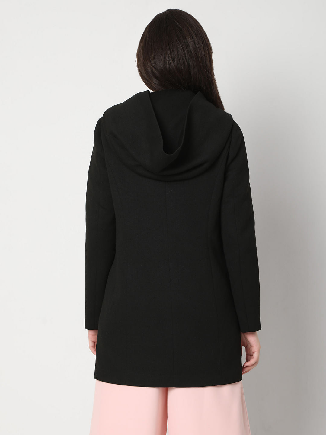 Black Long Hooded Jacket