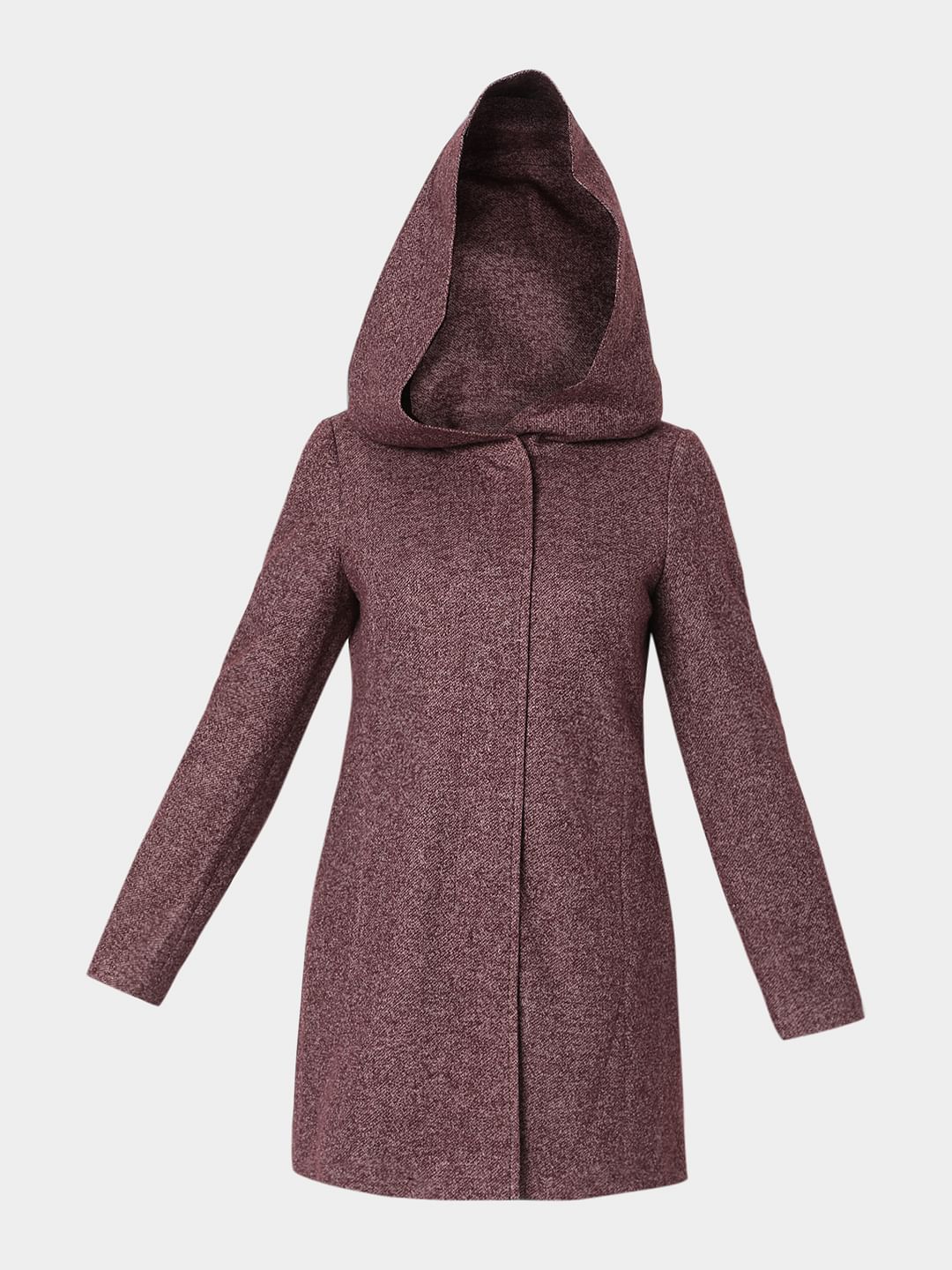 Burgundy Hooded Coat