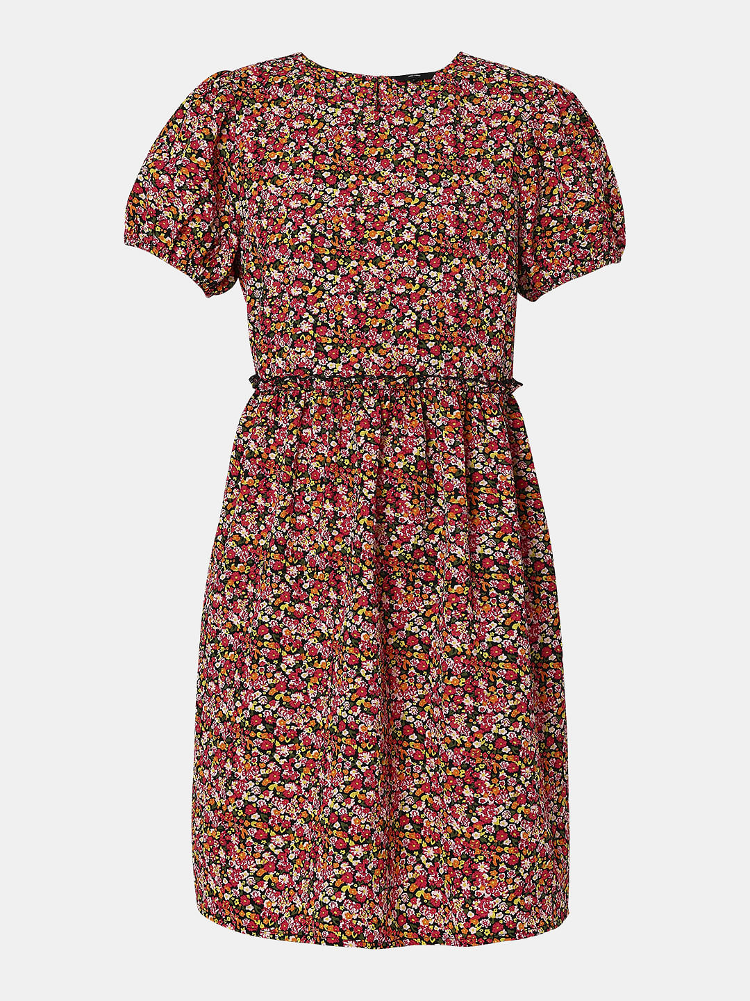 Black Floral Print Dress