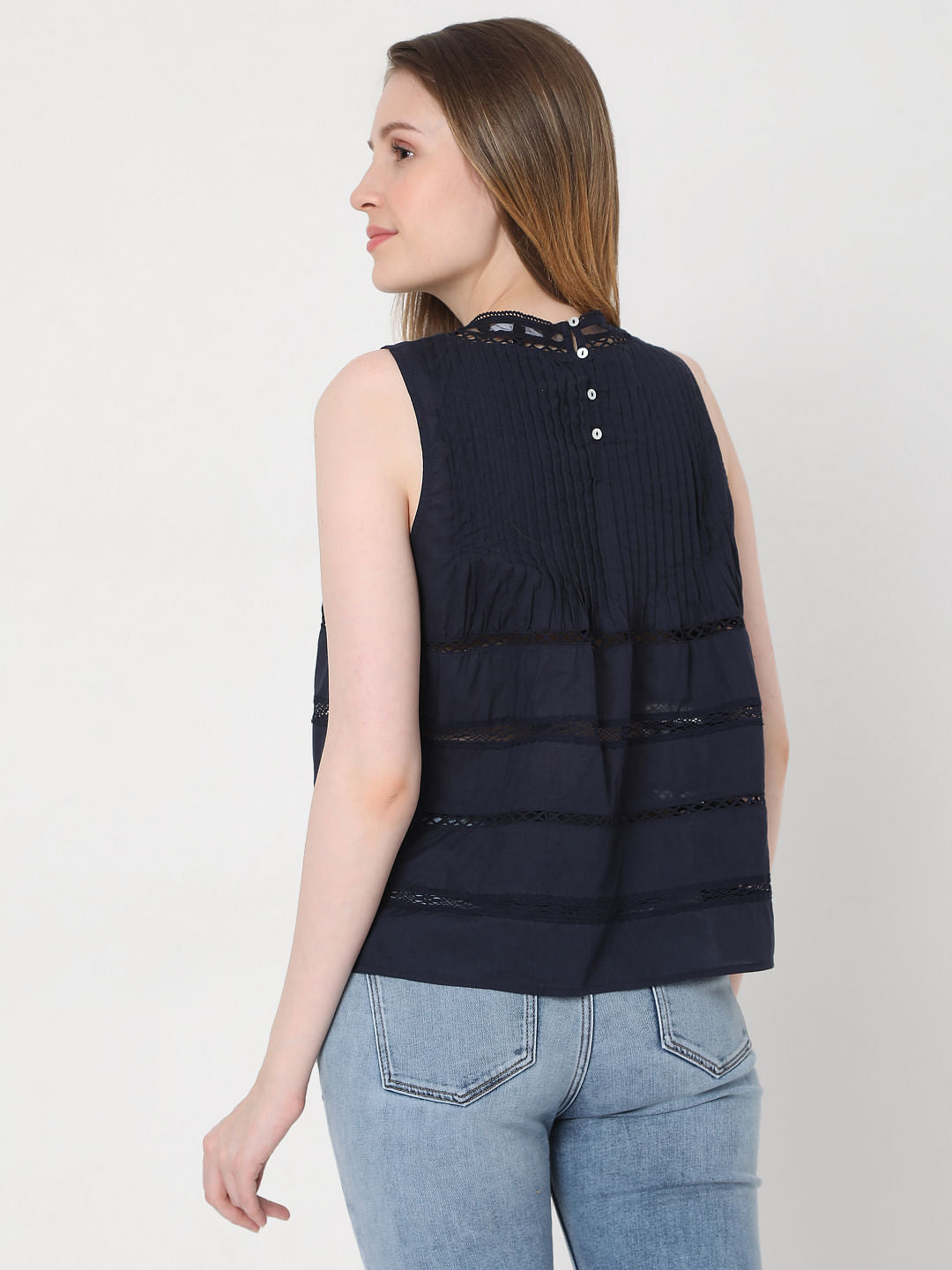 Navy Blue Sleeveless Top
