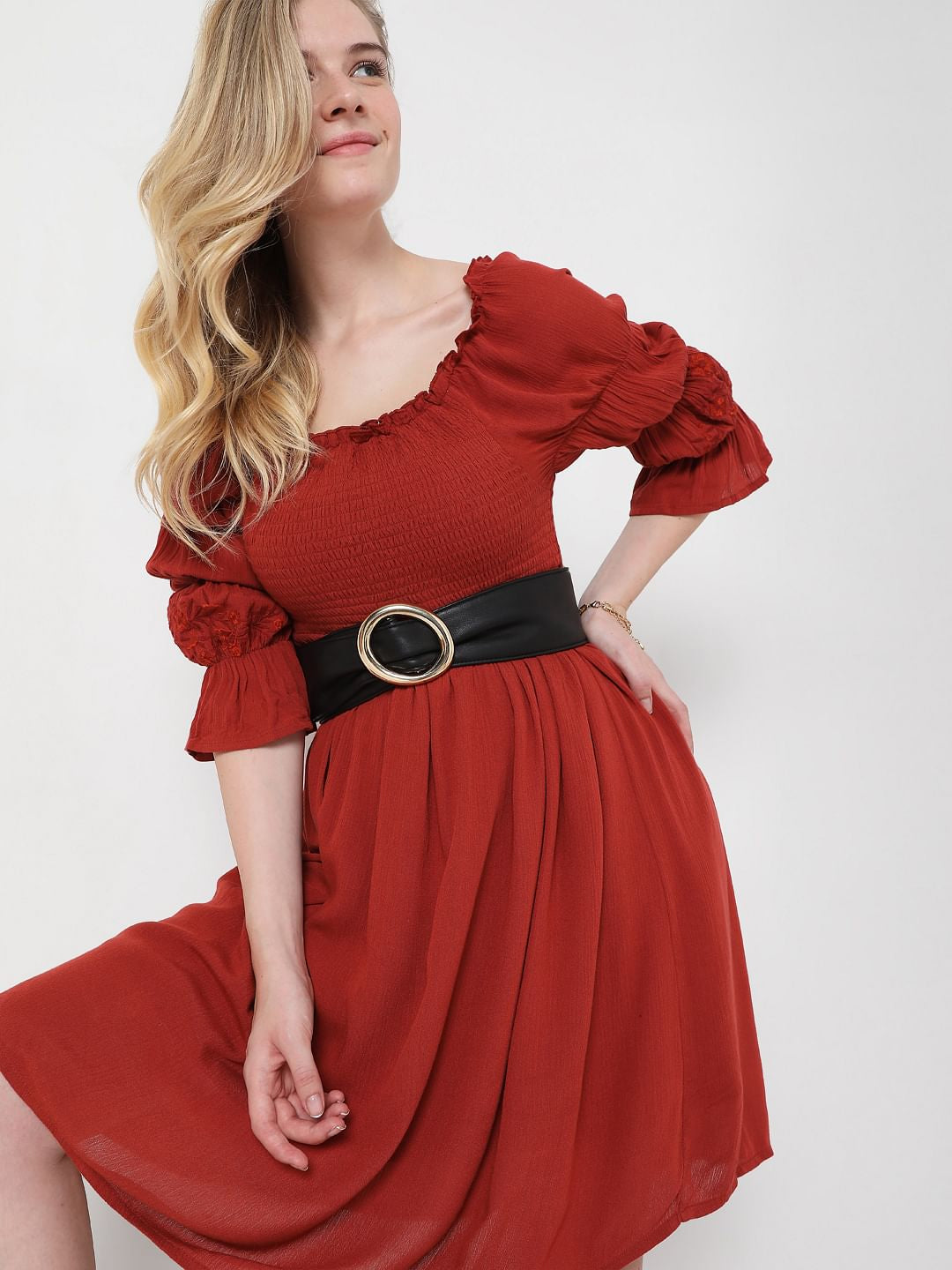 Brick Red Shift Dress