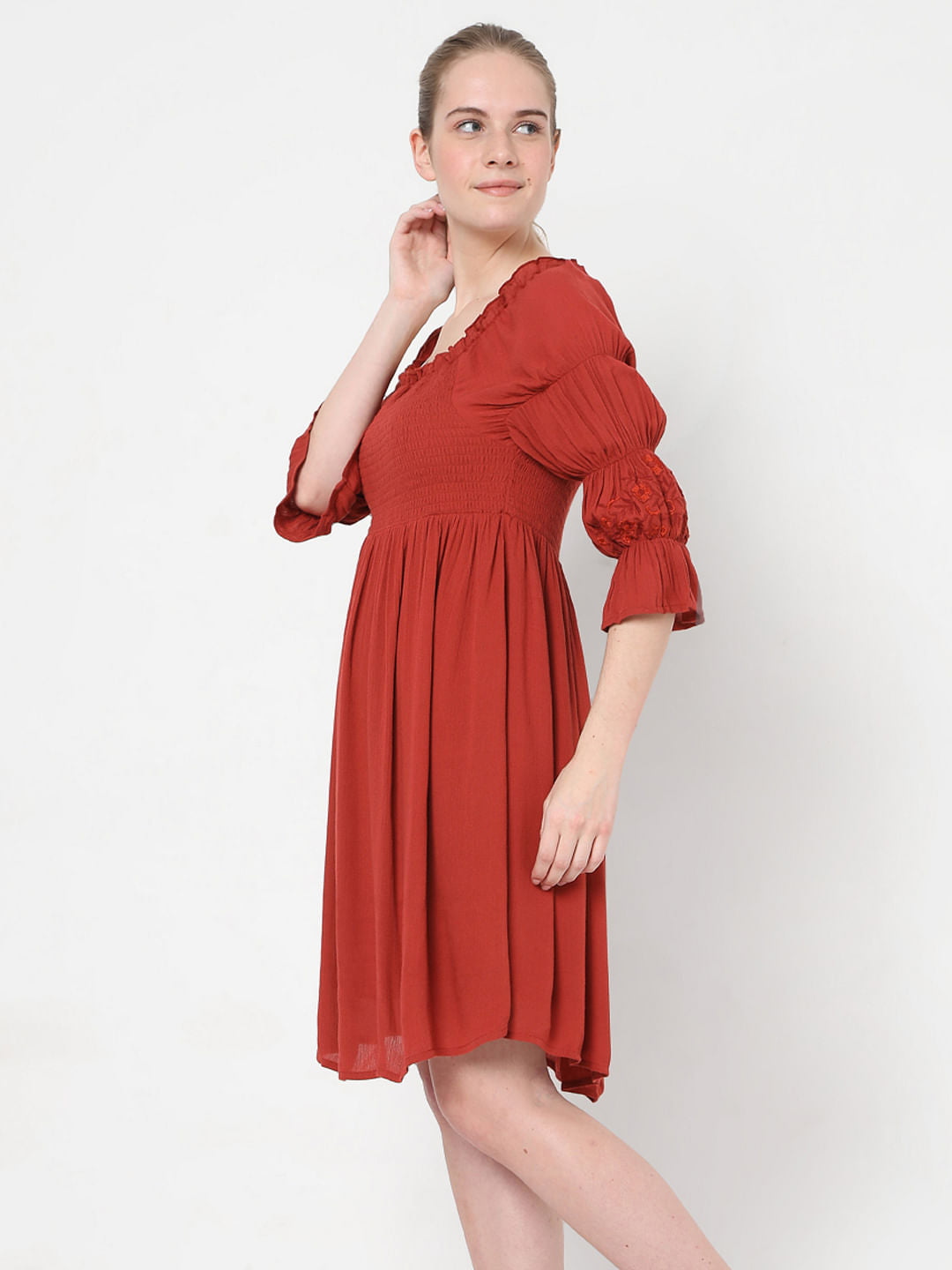 Brick Red Shift Dress
