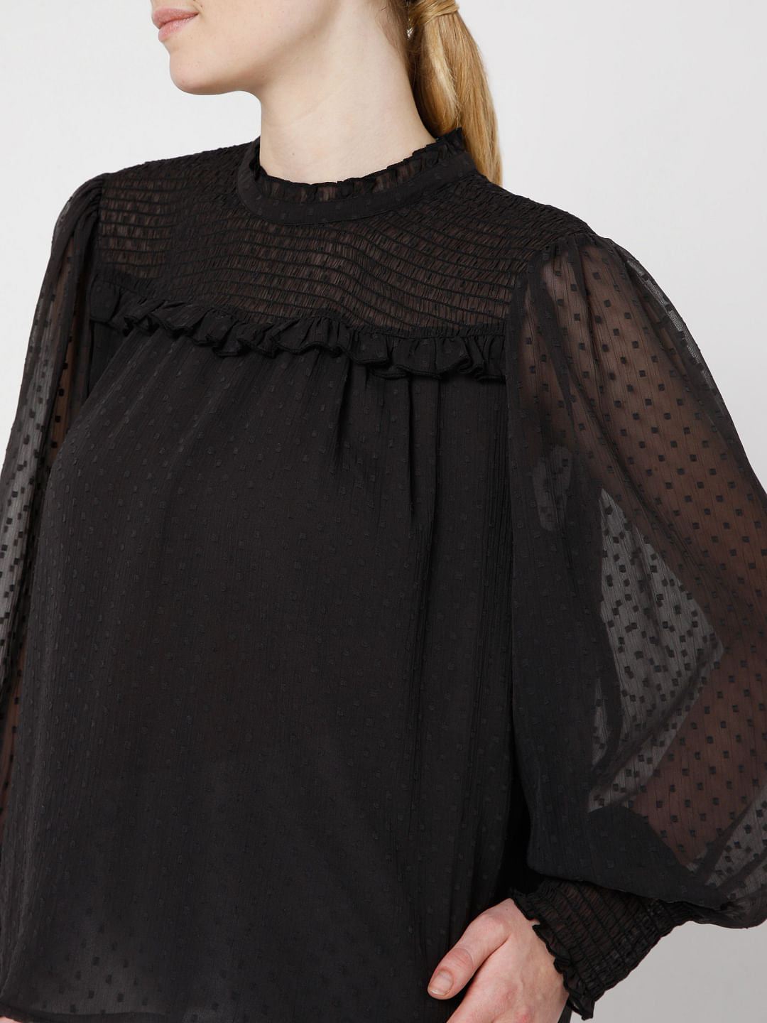 Black Dobby Top