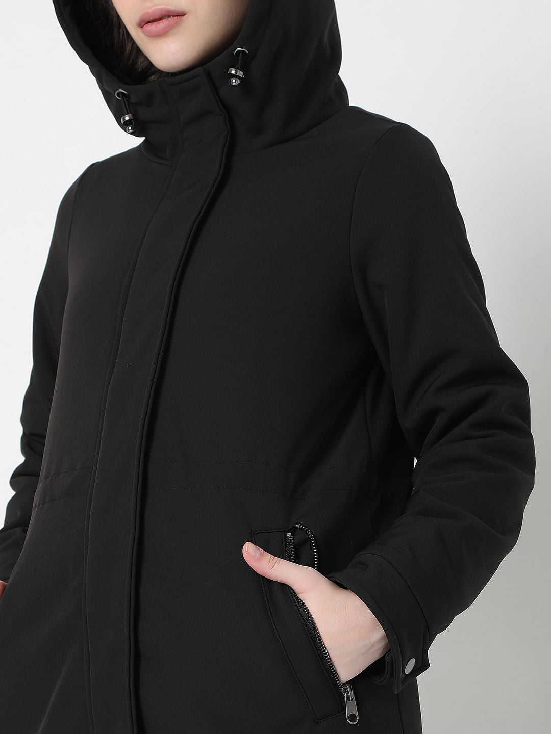Black Hooded Coat