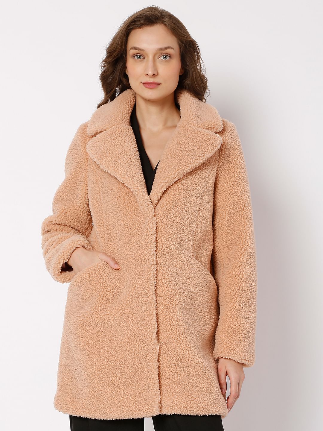 Coral Teddy Coat