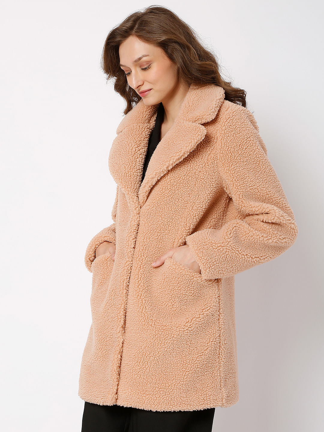 Coral Teddy Coat