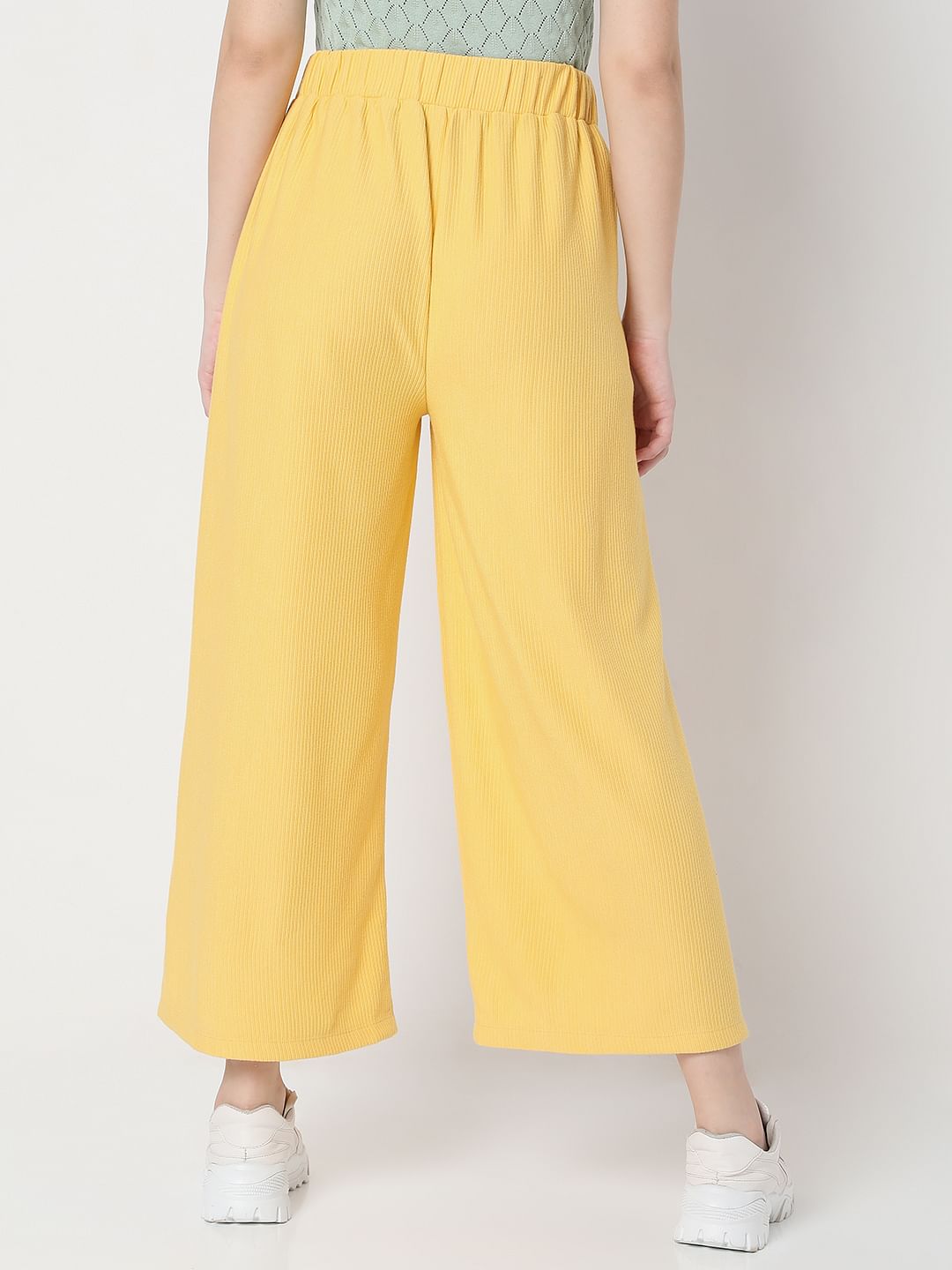 Yellow High Rise Flared Co-Ord Pants