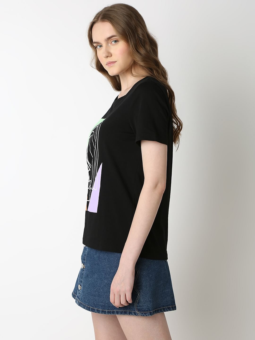Black Graphic Print T-Shirt