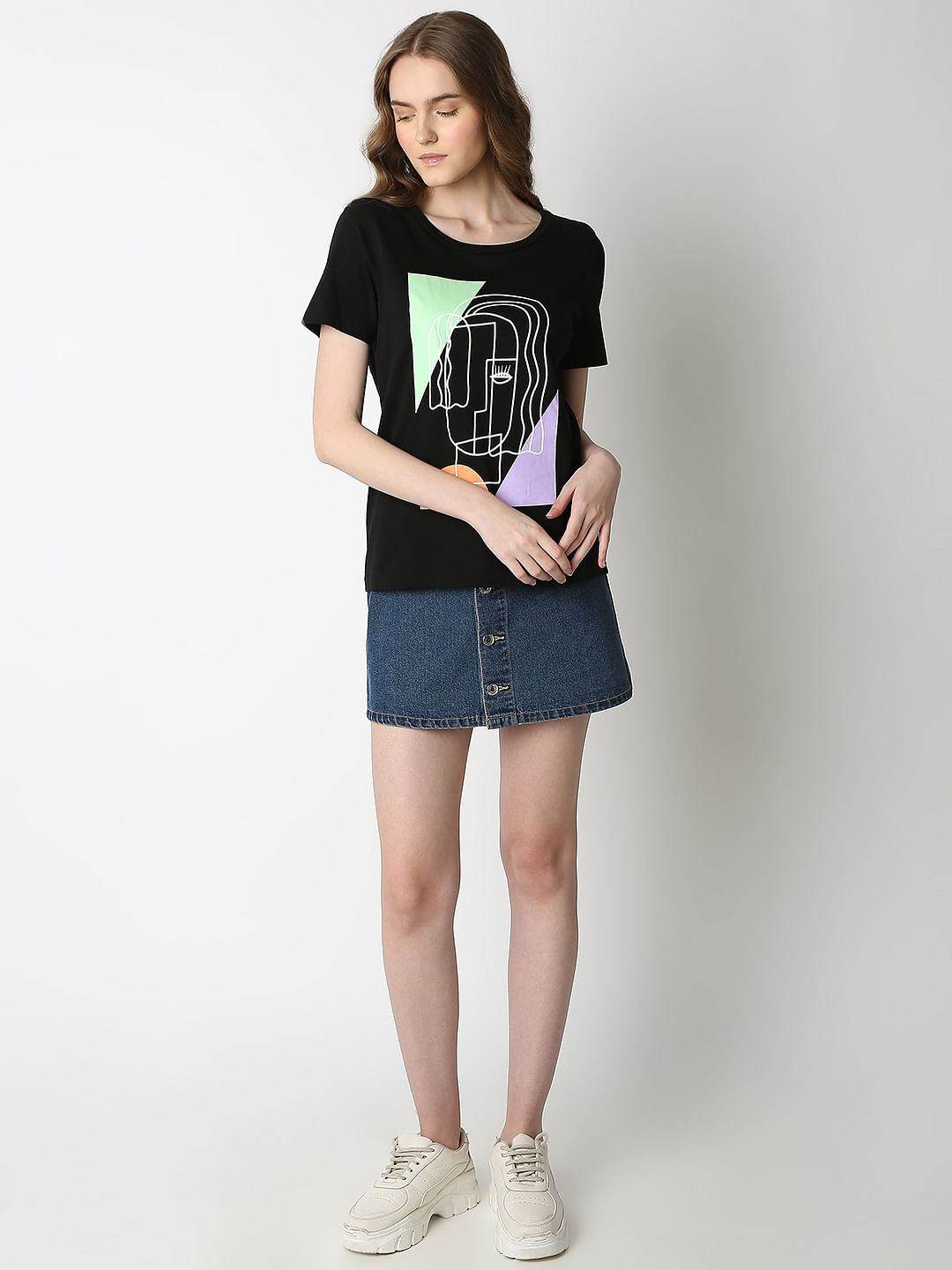 Black Graphic Print T-Shirt