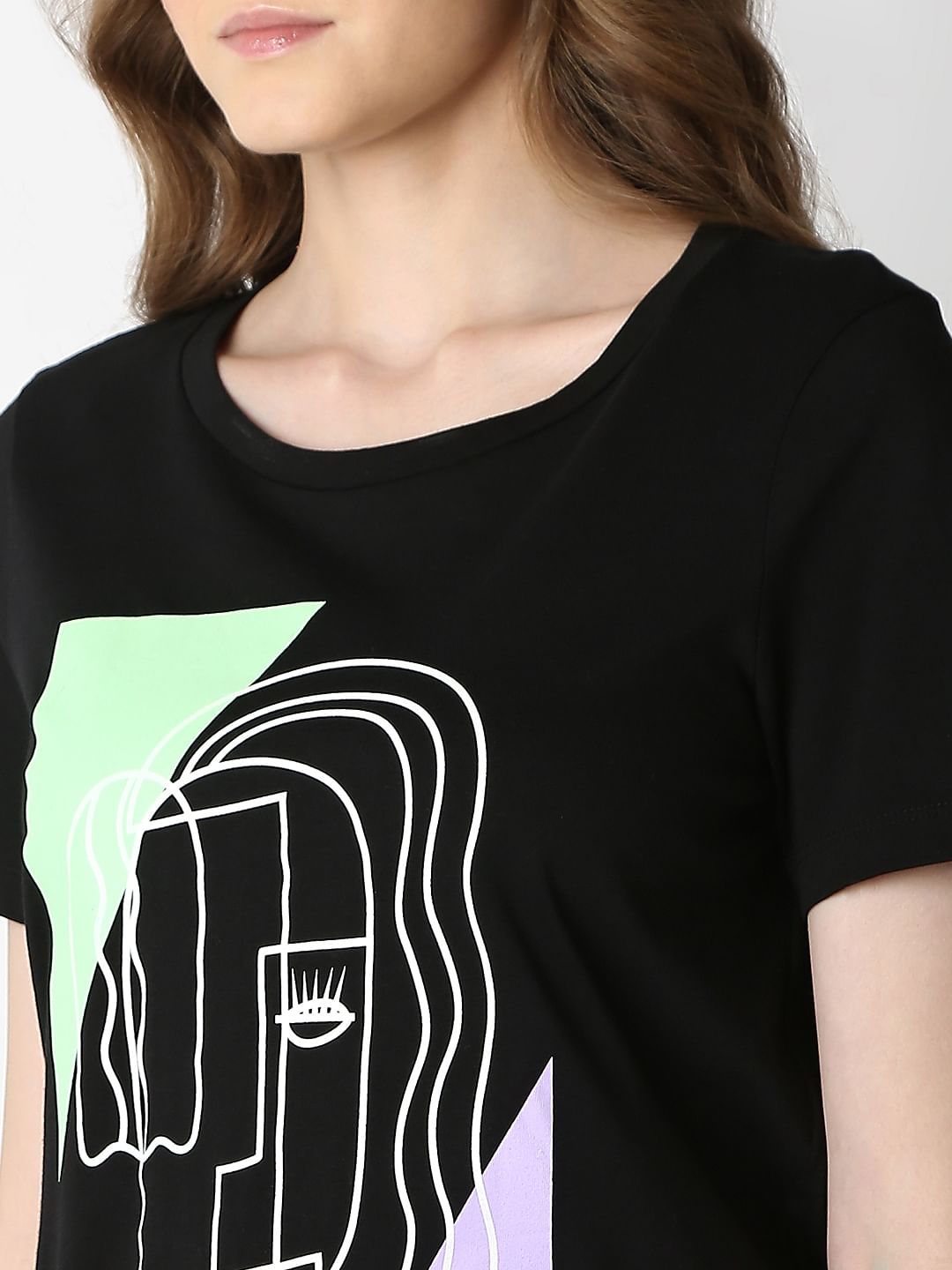 Black Graphic Print T-Shirt