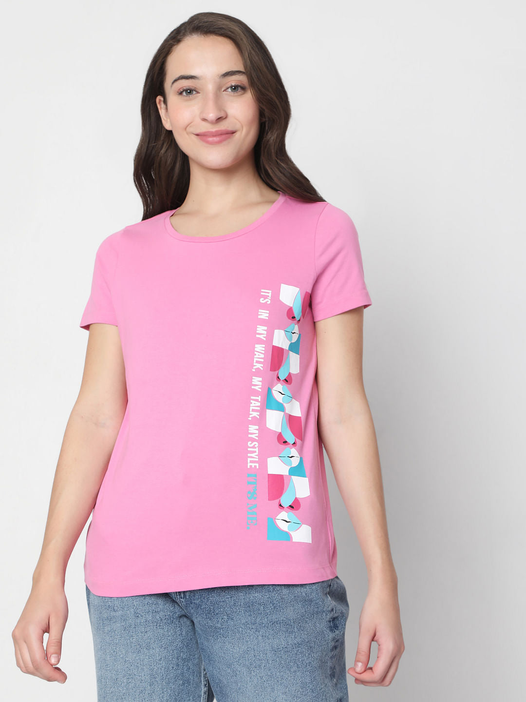 Pink Graphic Print T-Shirt