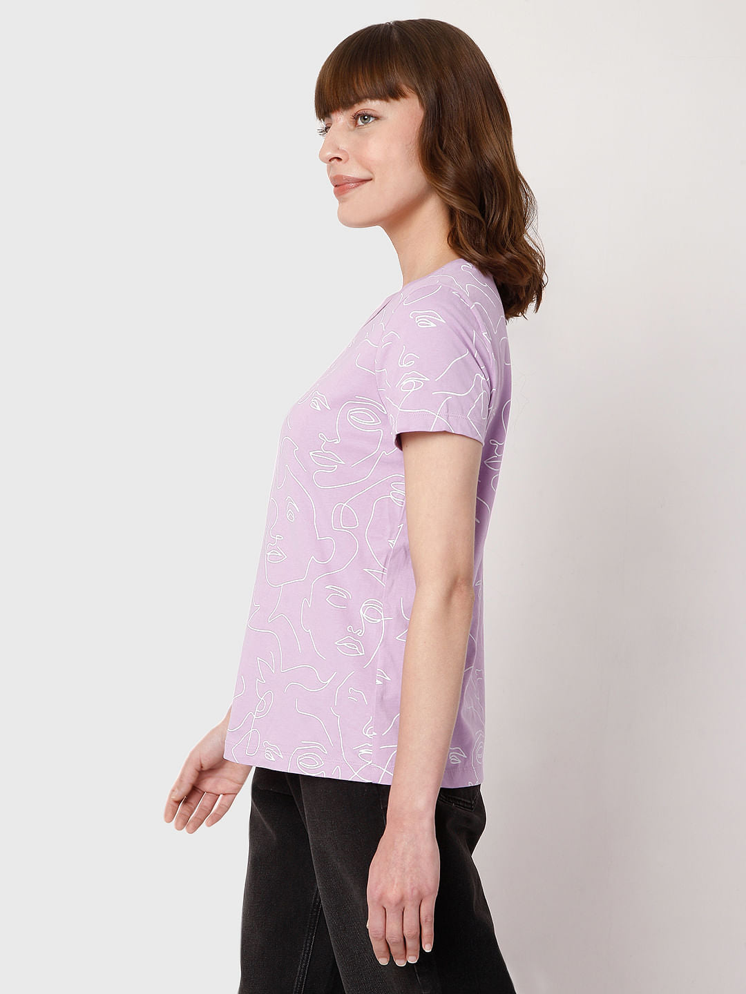 Lilac Graphic Print T-Shirt