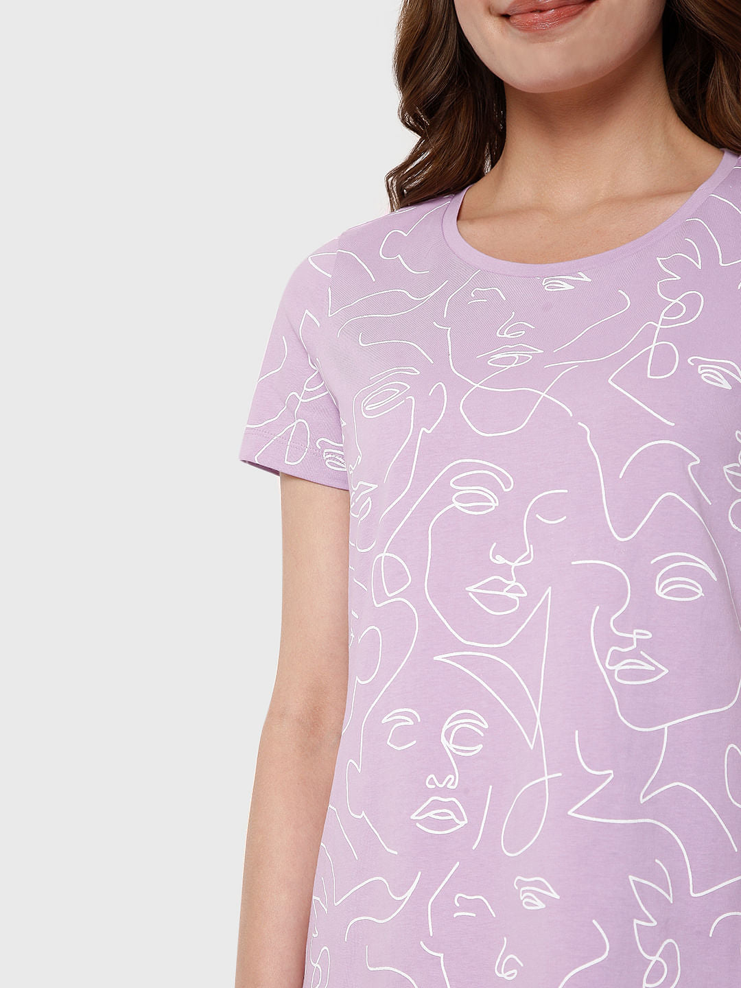 Lilac Graphic Print T-Shirt
