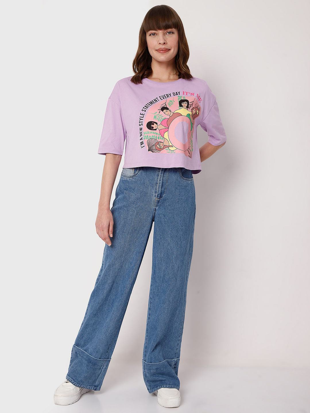 Lilac Graphic Print T-Shirt