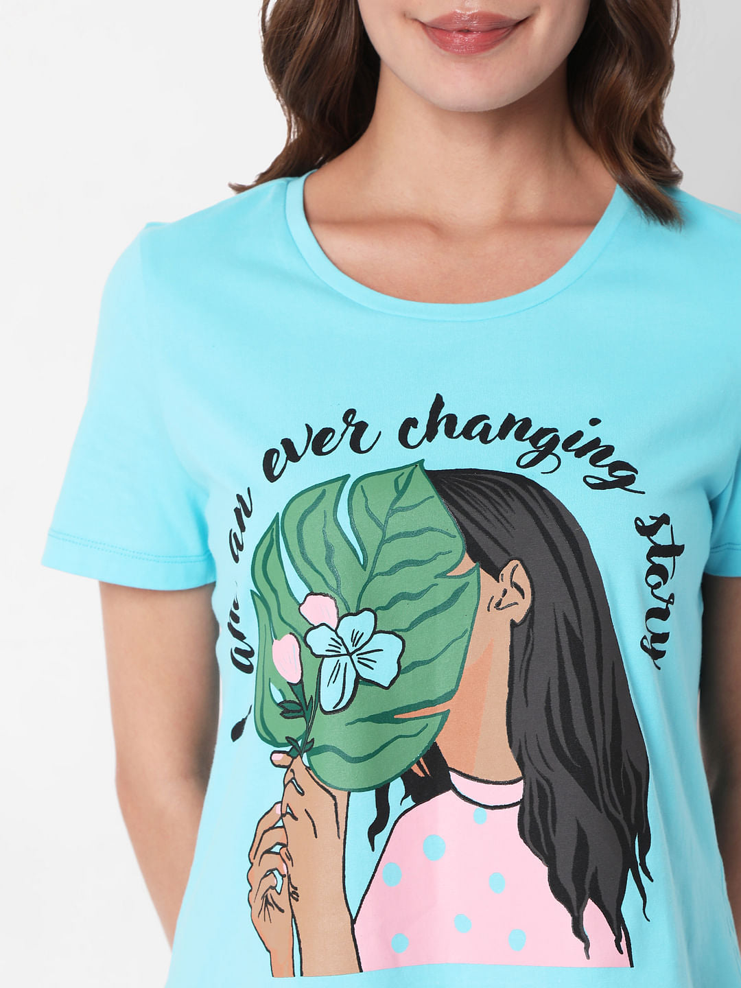 Blue Graphic Print T-Shirt