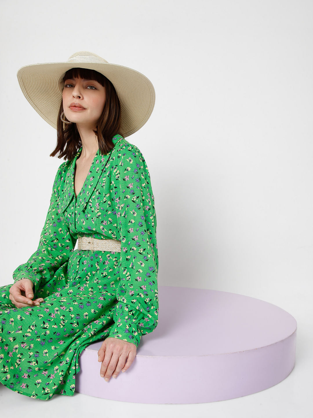 Green Floral Shift Dress