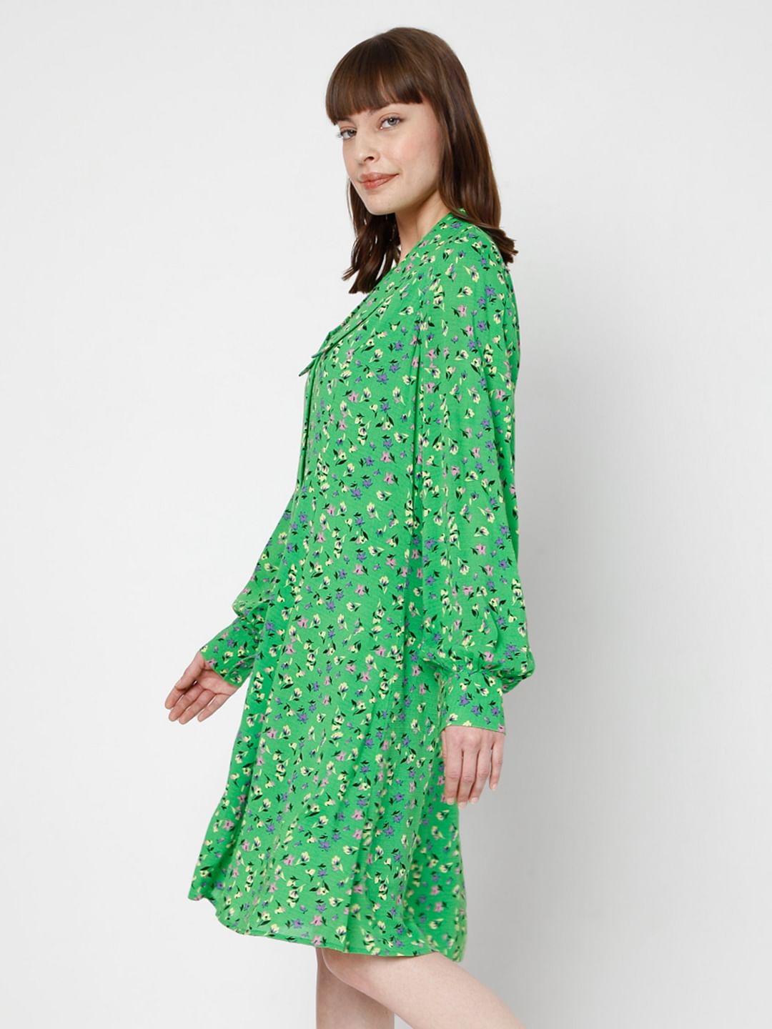 Green Floral Shift Dress
