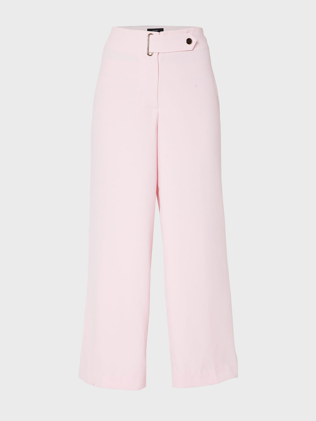 Pink High Rise Belted Co-Ord Set Pants