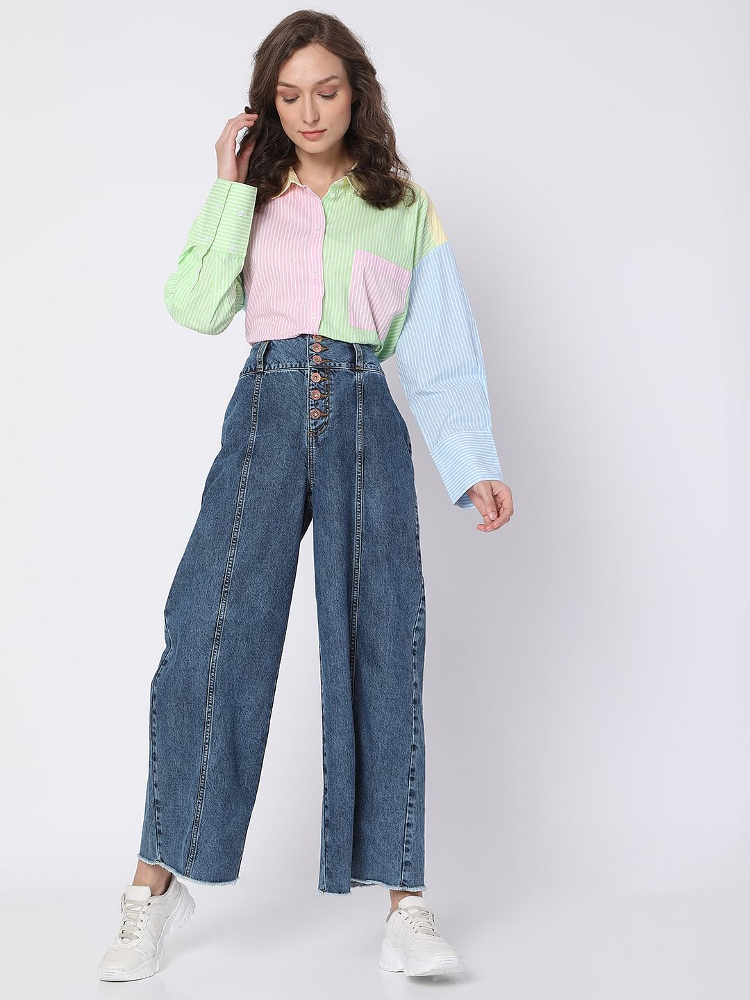 Blue High Rise Zoey Wide-Leg Jeans