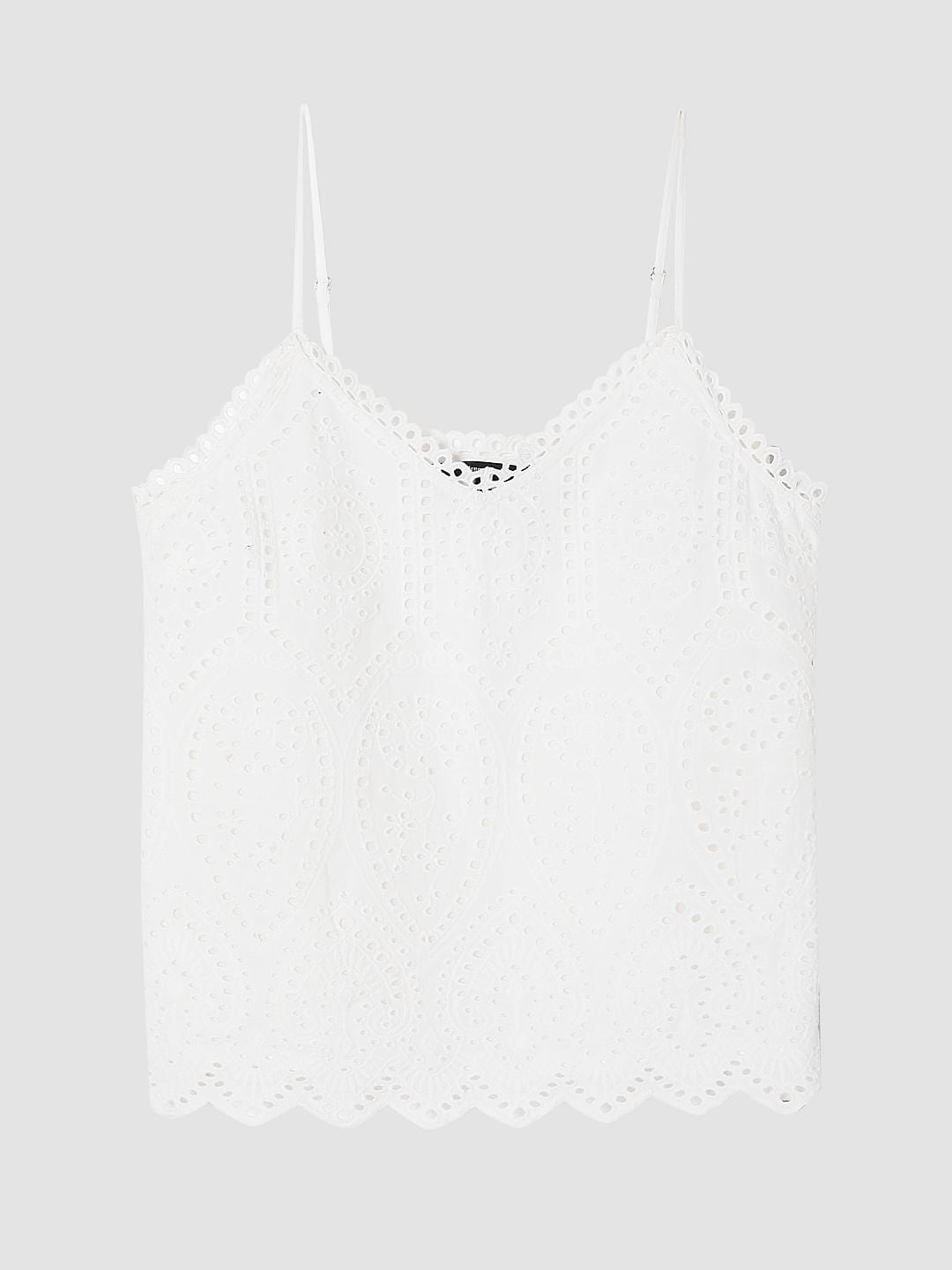 White Lace Strappy Top