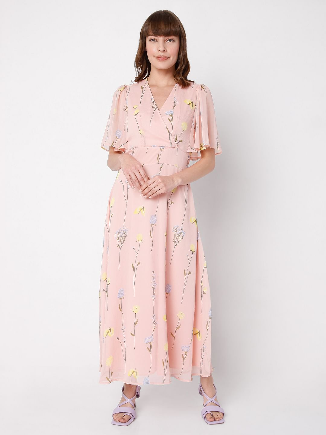 Pink Floral Maxi Dress