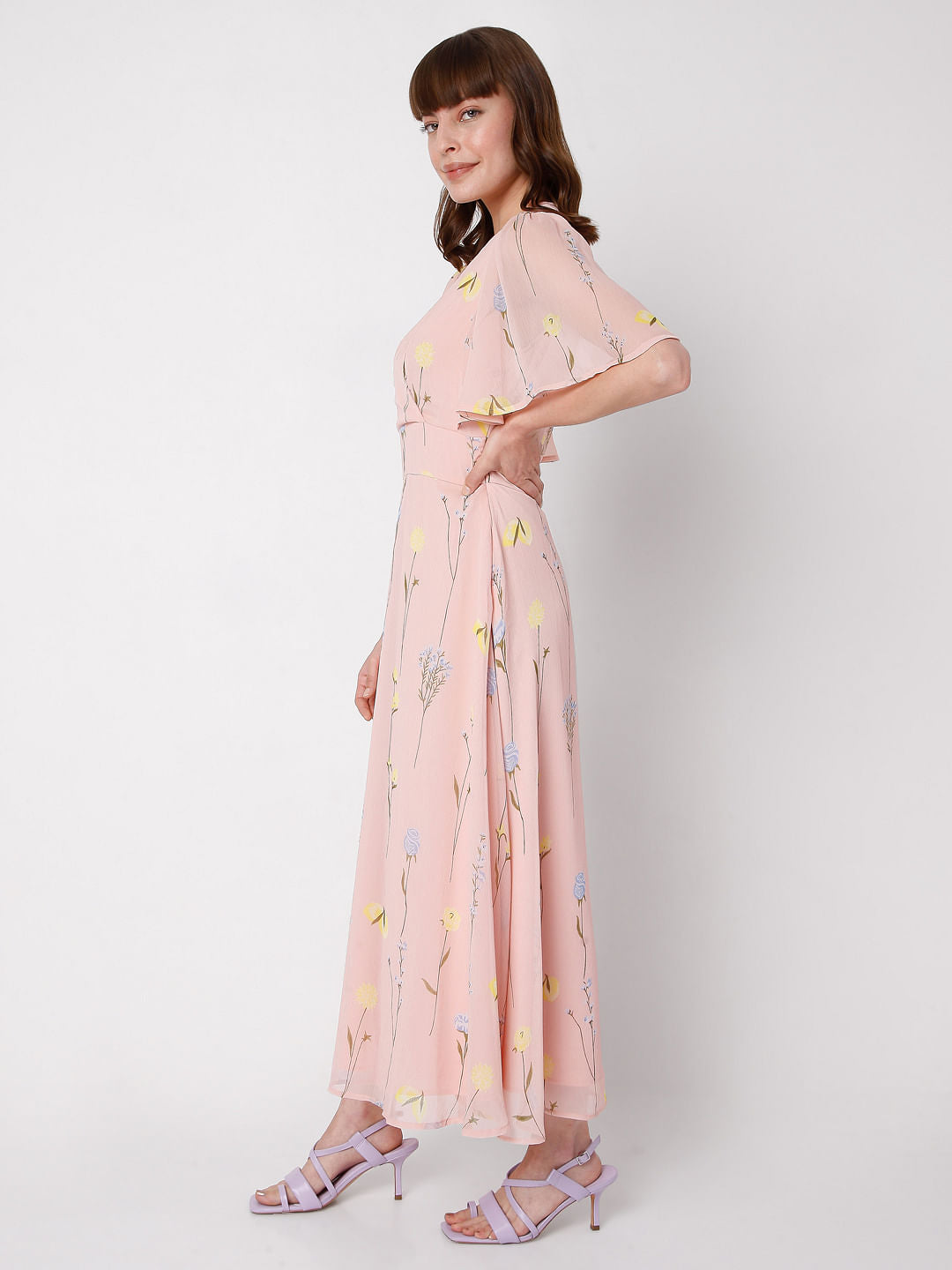 Pink Floral Maxi Dress