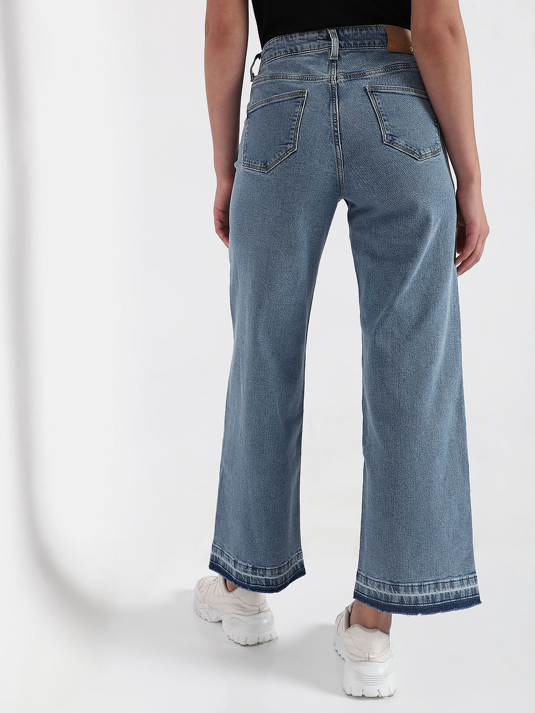 Blue High Rise Straight Fit Jeans