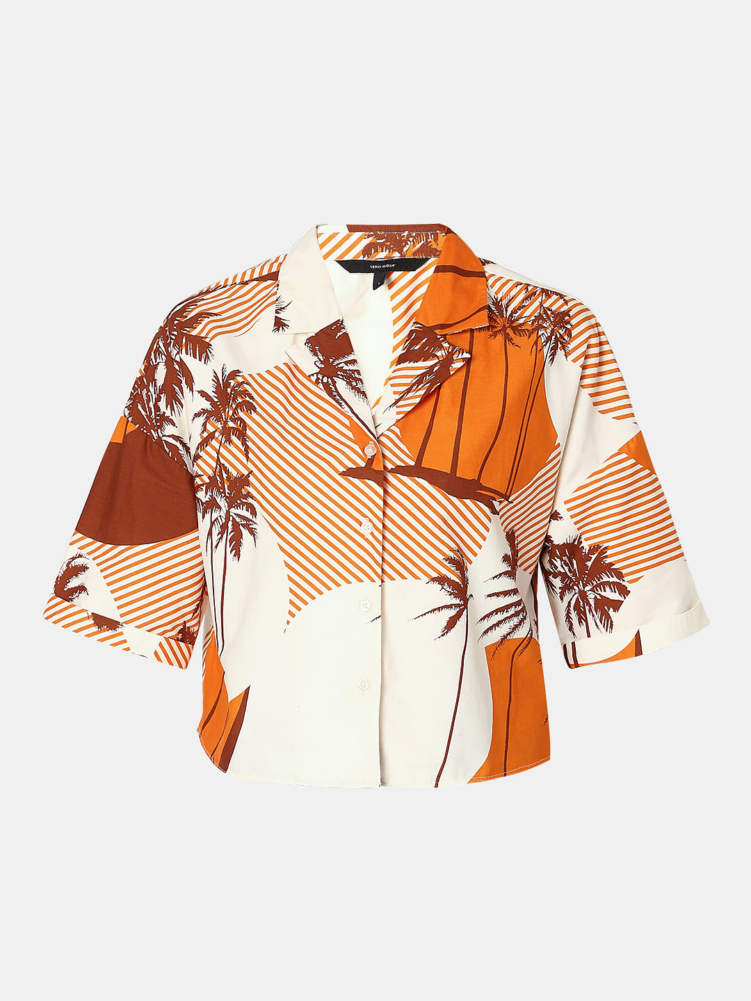 Orange Printed Shirt