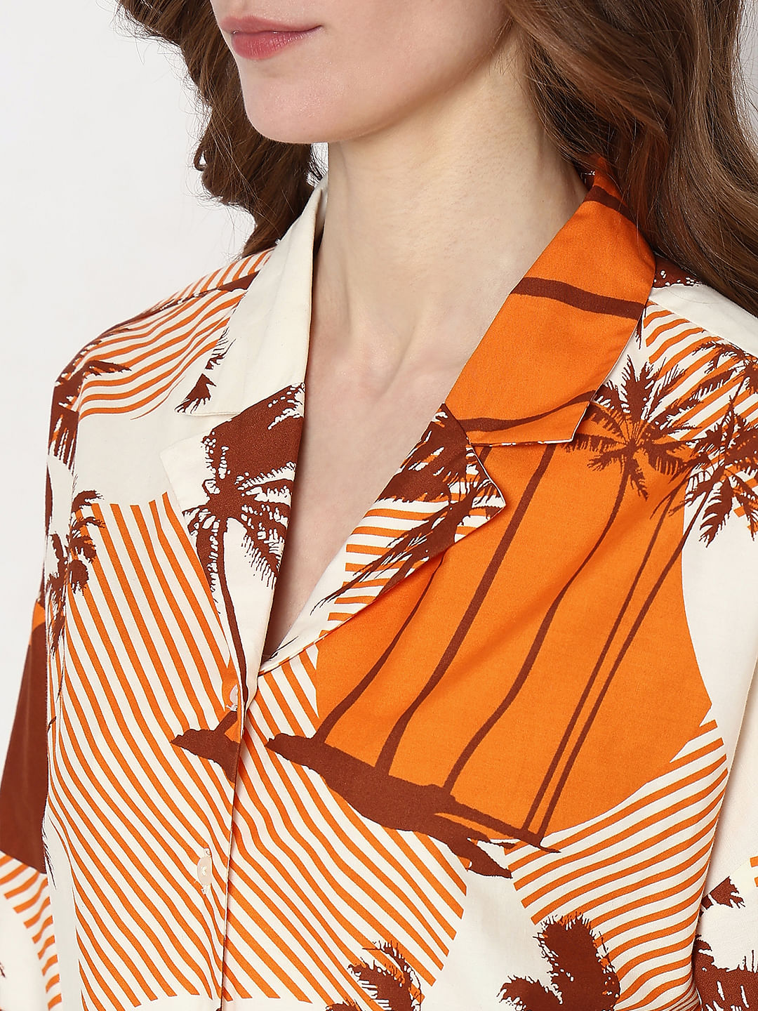 Orange Printed Shirt