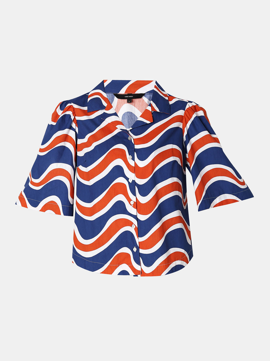 Blue & Orange Printed Shirt