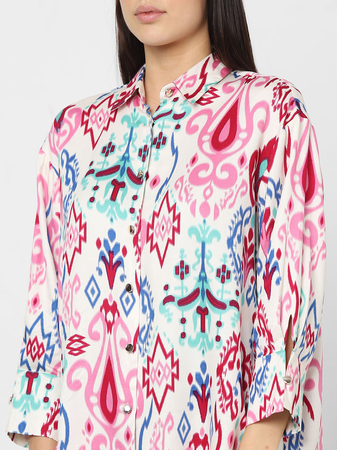 Pink Ikat Print Shirt
