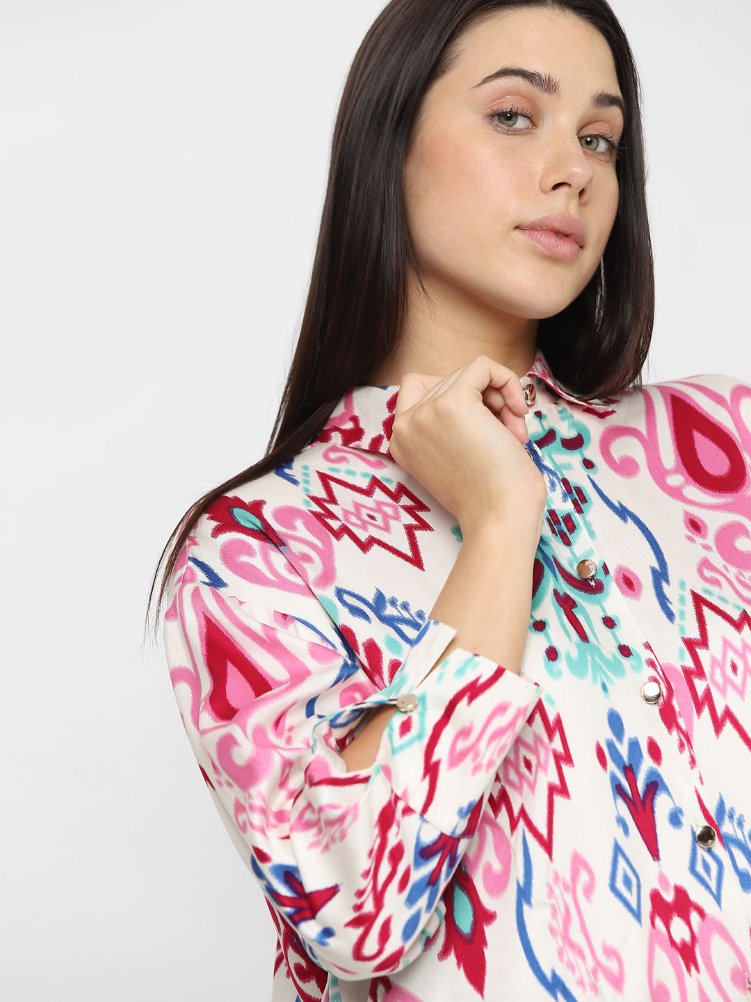Pink Ikat Print Shirt