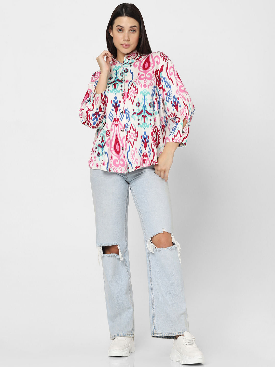 Pink Ikat Print Shirt