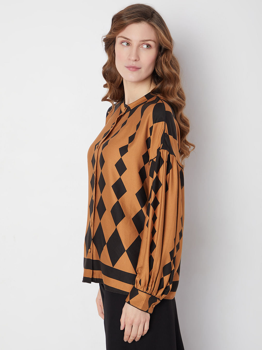 Yellow Abstract Print Shirt