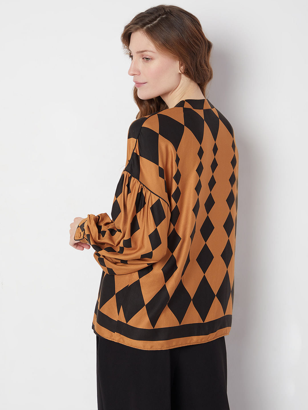 Yellow Abstract Print Shirt