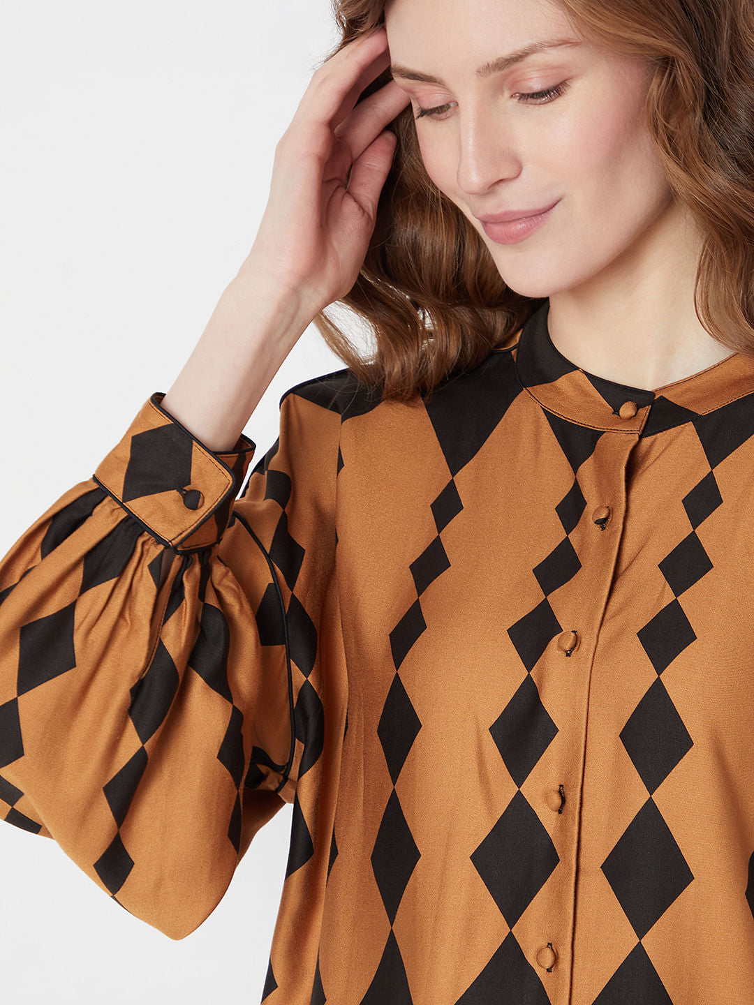 Yellow Abstract Print Shirt