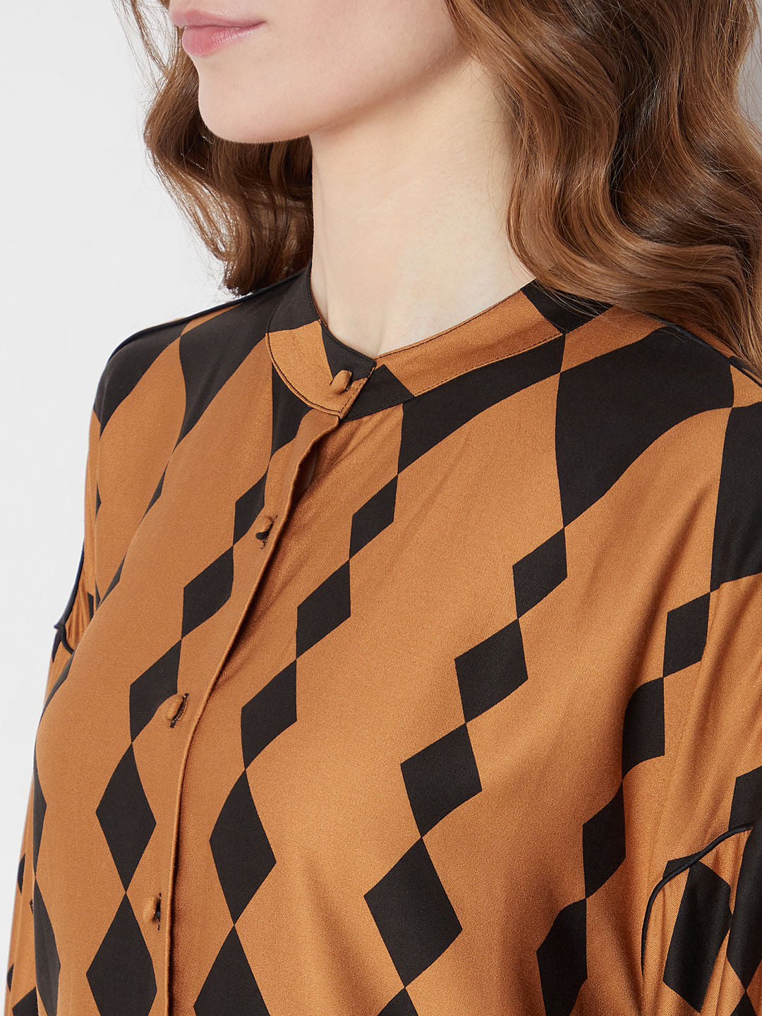 Yellow Abstract Print Shirt