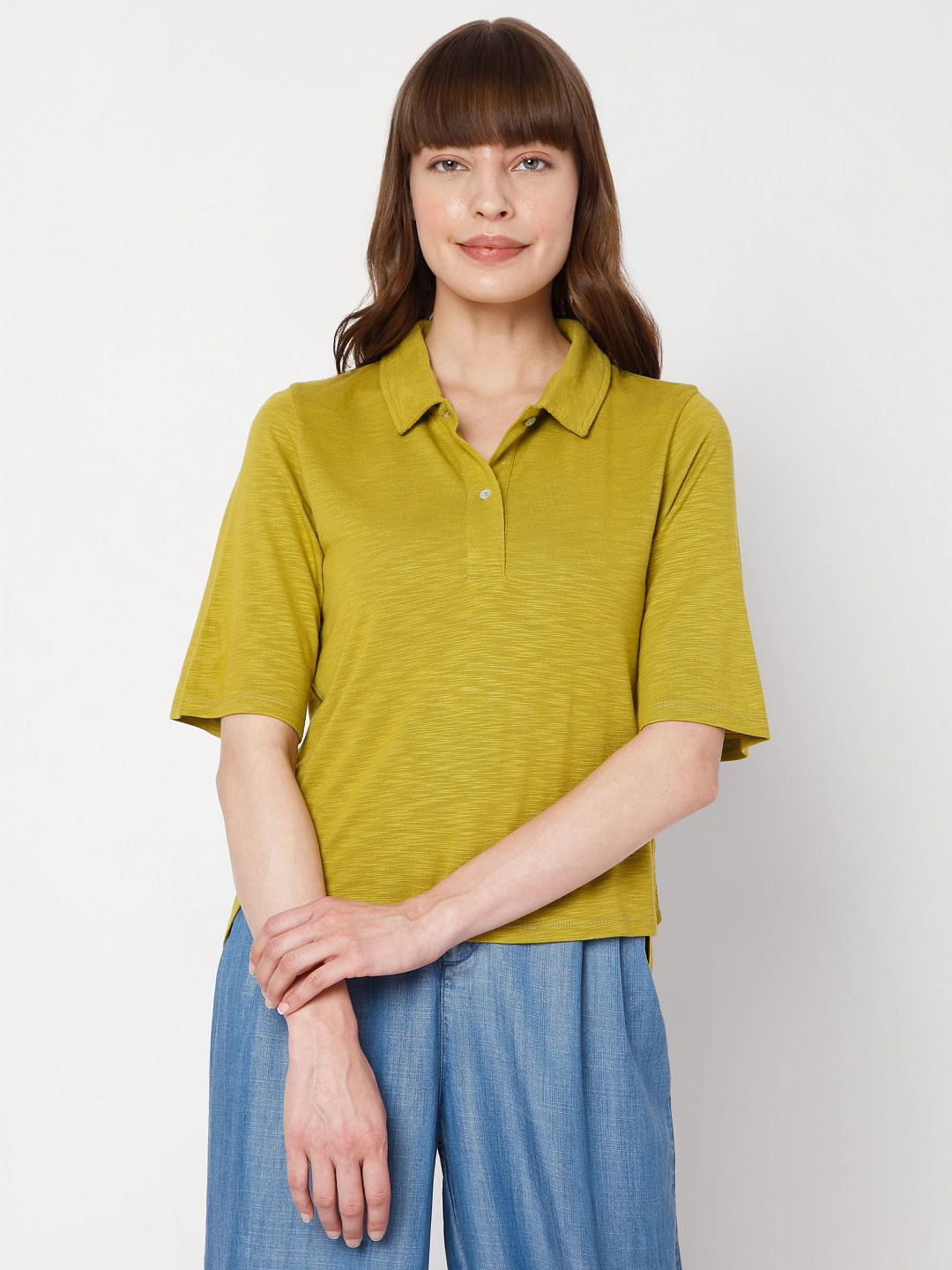 Yellow Collared Top