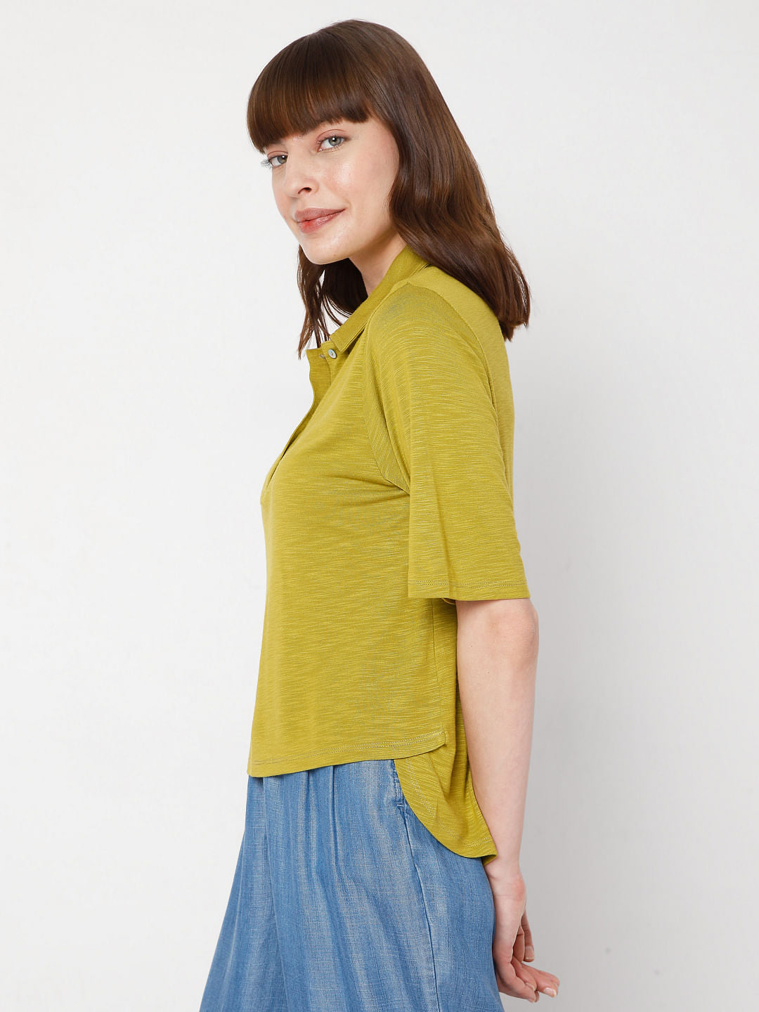 Yellow Collared Top