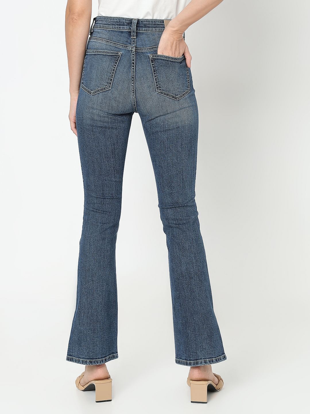 Blue High Rise Petra Bootcut Jeans