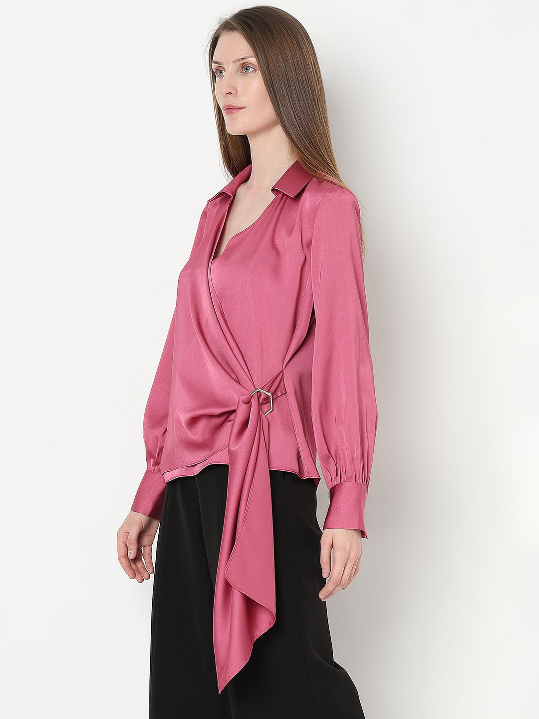 Pink Satin Top
