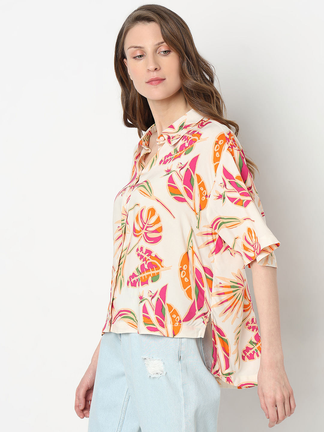 Orange Printed Shirt