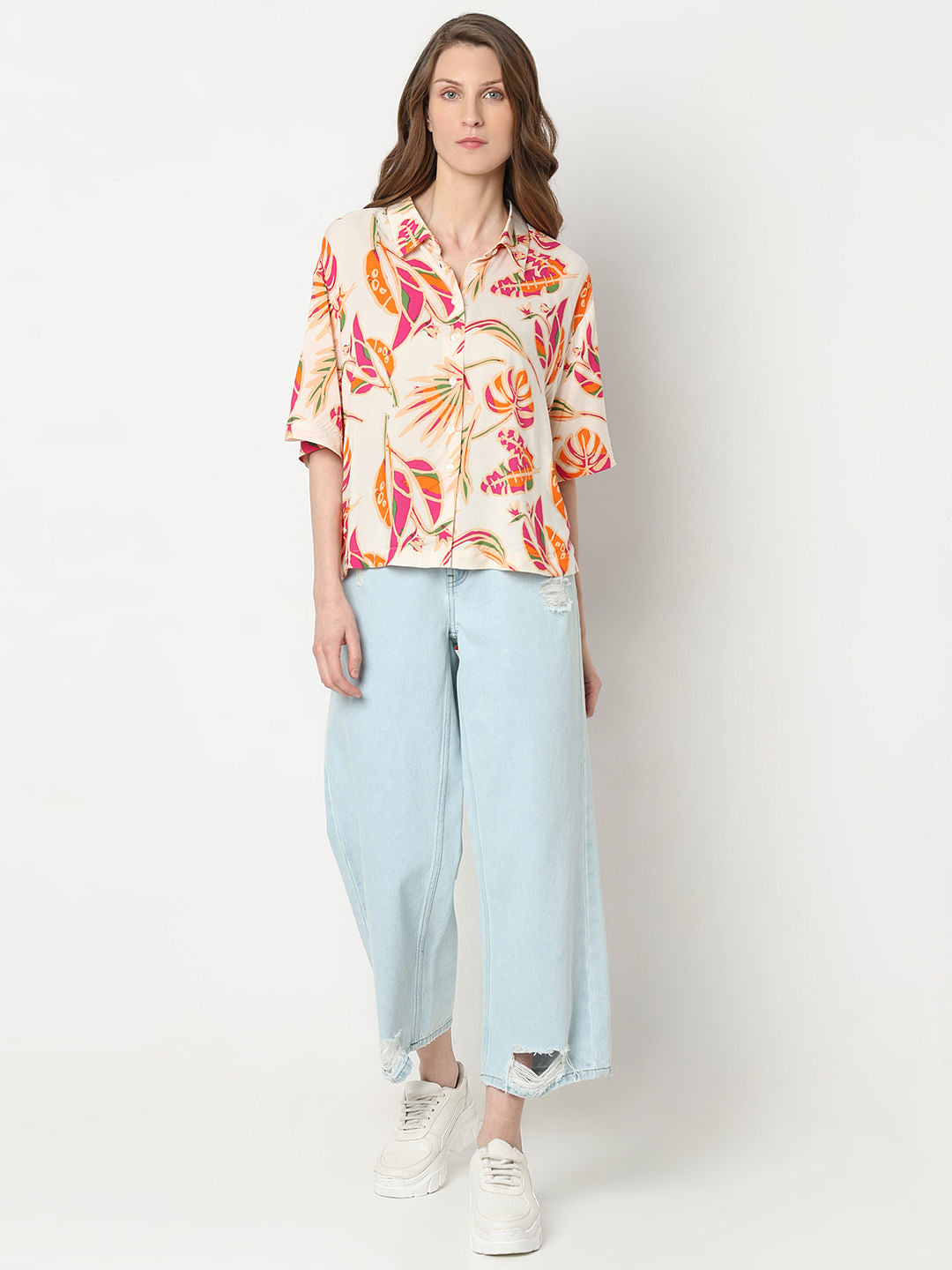 Orange Printed Shirt