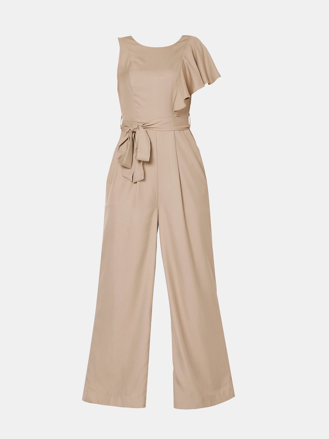 Brown Flared Sleeve Jumpsuit
