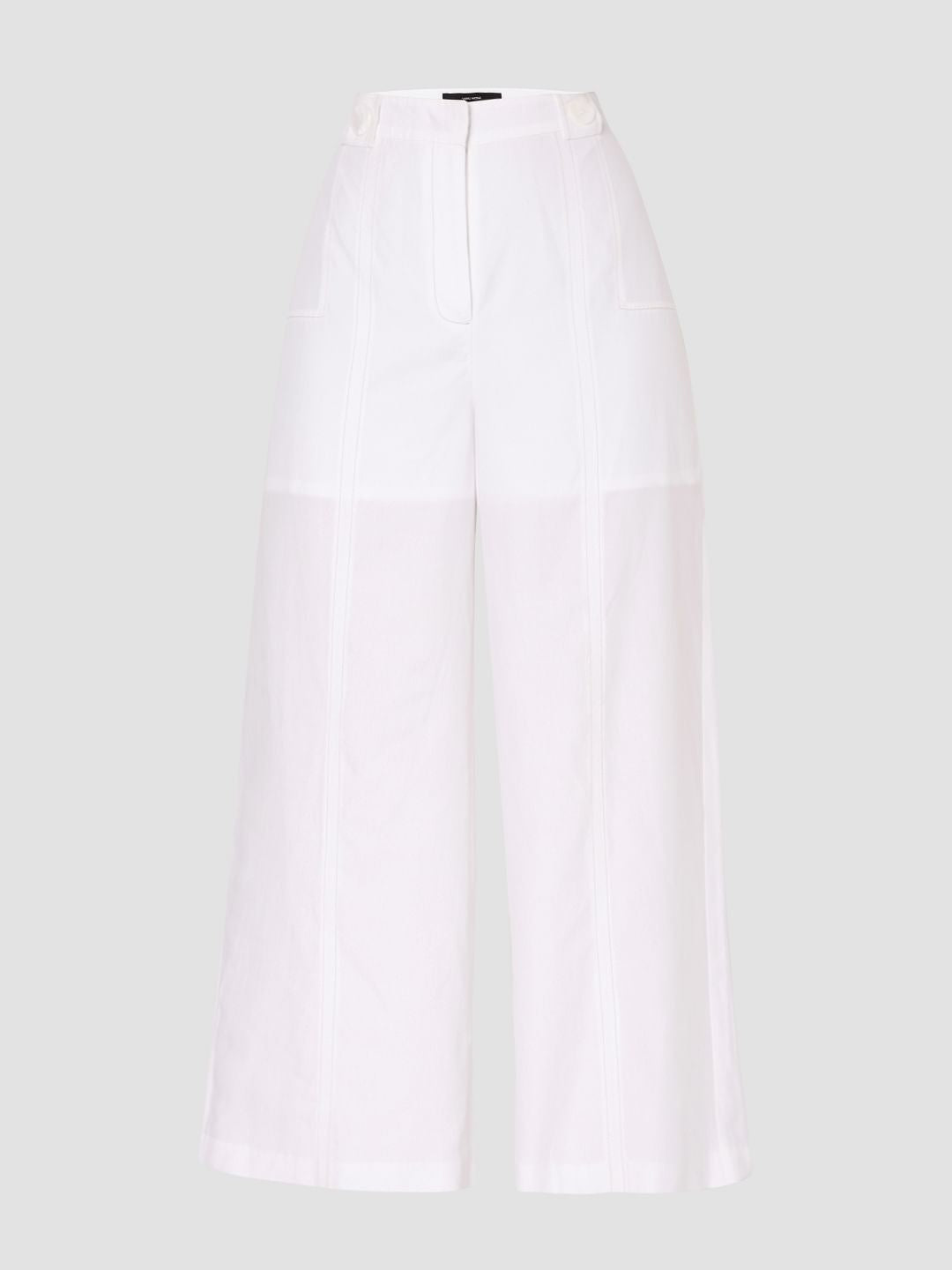 White High Rise Wide Leg Pants