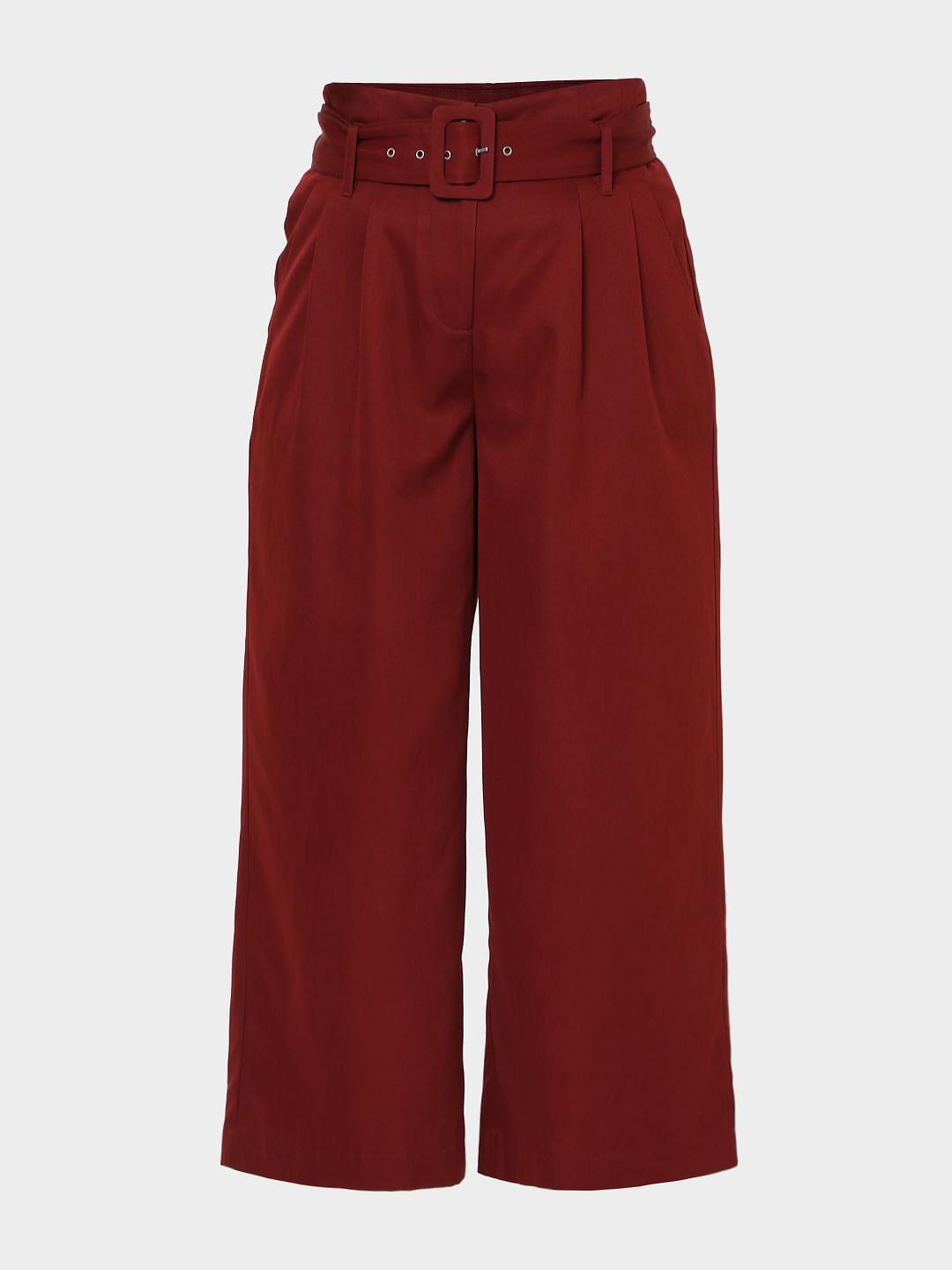Red High Rise Culottes