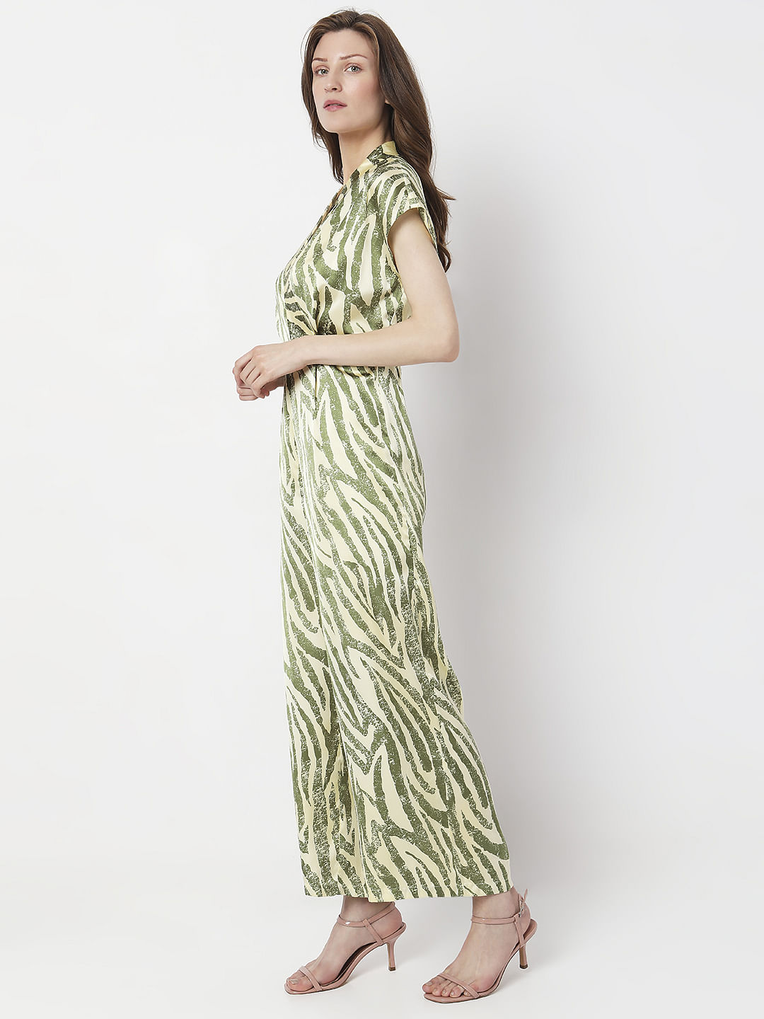 Green Animal Print Jumpsuit