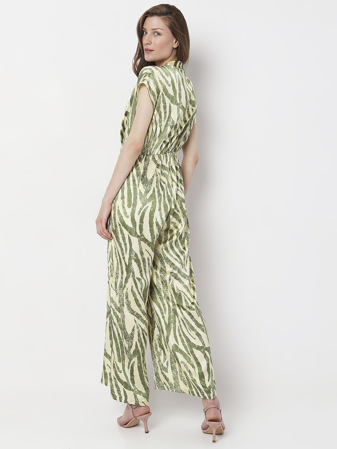 Green Animal Print Jumpsuit