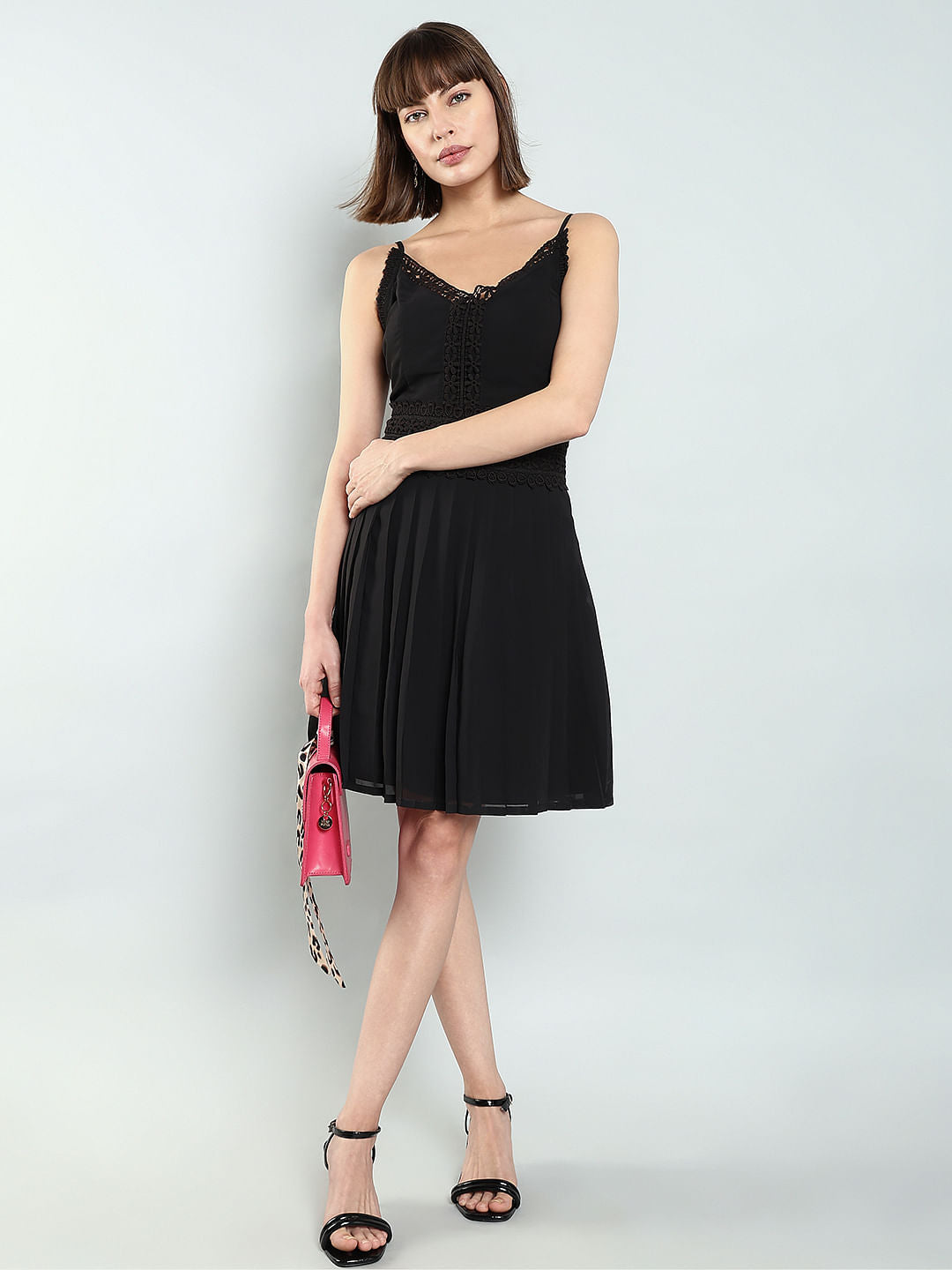 Black Strappy Lace Dress